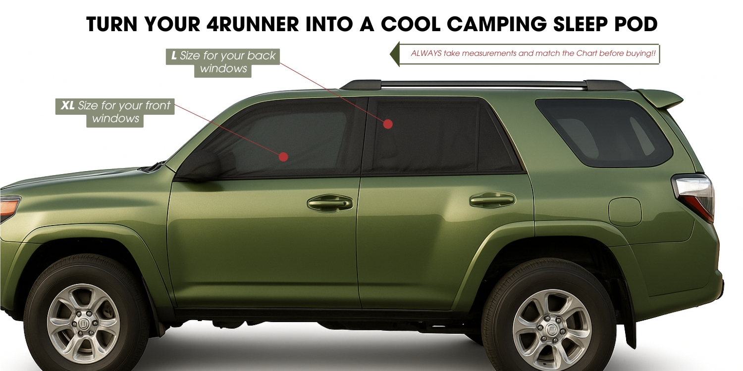 Qualizzi sunshades the L and XL sizes fit the 4 runner windows