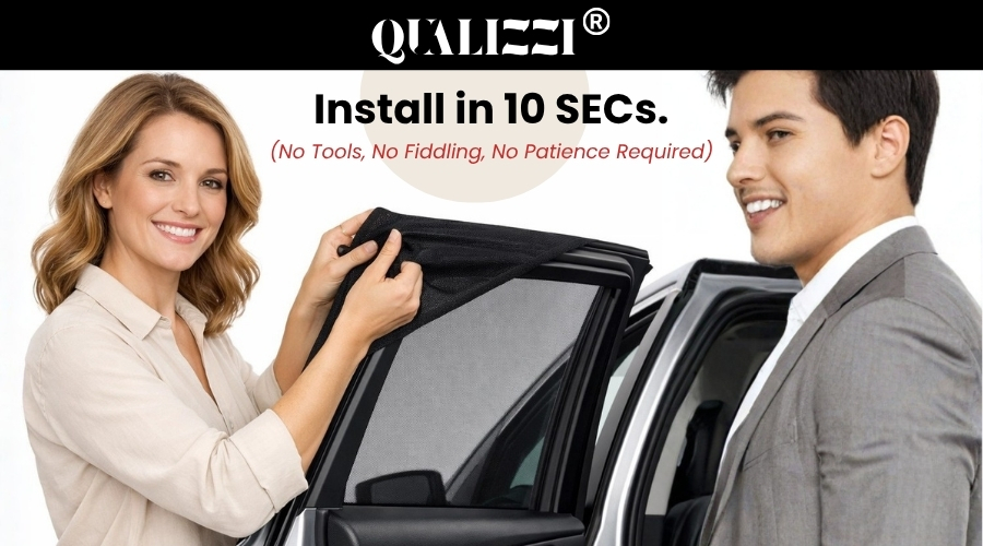 Qualizzi, the easieste car side window sunshades to install and remove