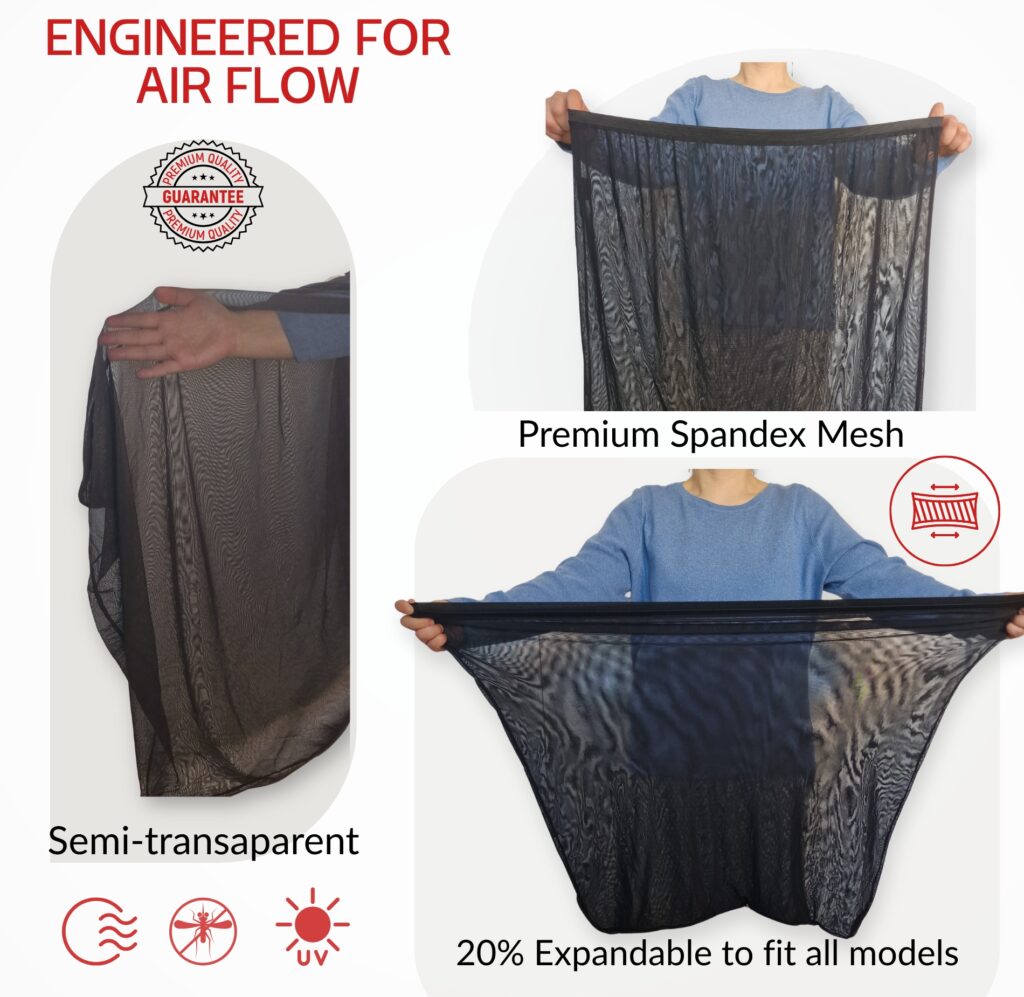 Durable and safe Spandex Mesh Fabric by Qualizzi Sunshades 