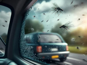 Bugs attacking a car
