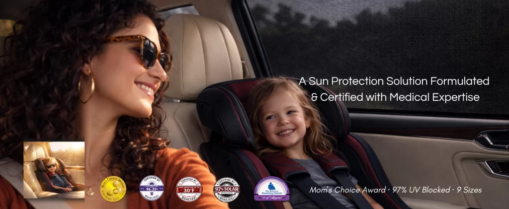 Qualizzi Car Window Sun Shades to stop Baby overheating