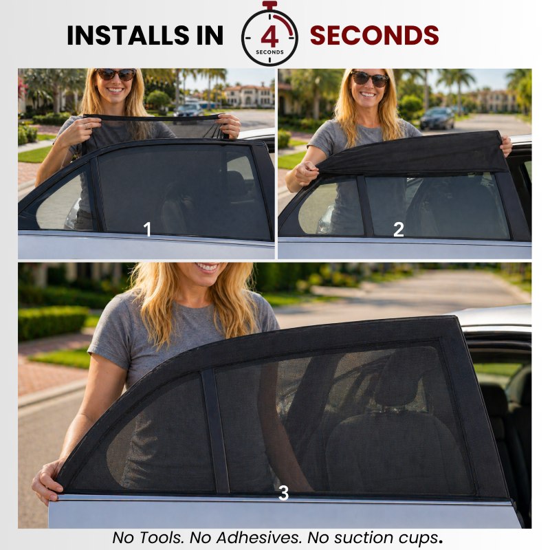 Qualizzi Sunshades Install in 4 seconds, instructions