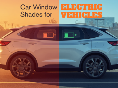 Car window sun shades for electric vehicles