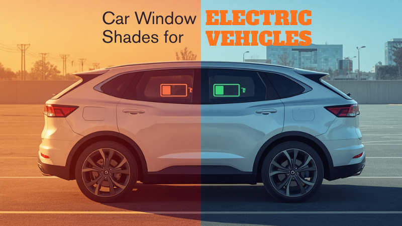 Car window sun shades for electric vehicles